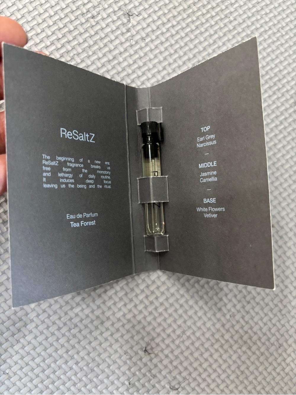 New ReSaltZ "Tea Forest" Eau de Parfum sample vial 1.2ml